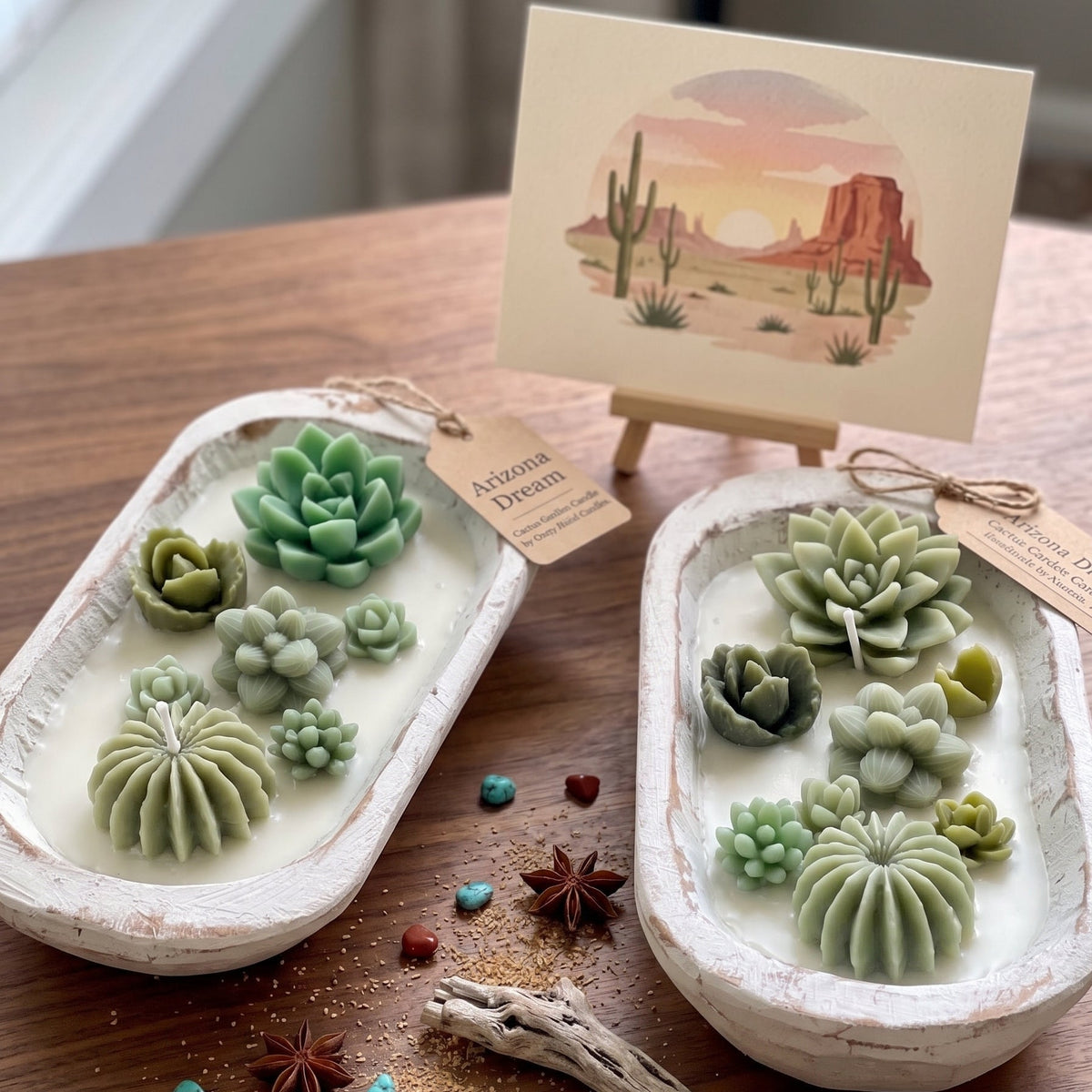Dough Bowl Candle | Soy Wax Bowl Candle | Cactus Candle - Che Cose Belle