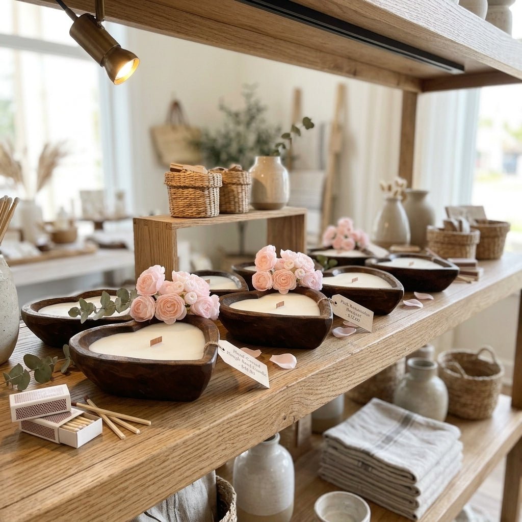 Dough Bowl Candle | Soy Wax Candle | Heart Bowl Candle - Che Cose Belle