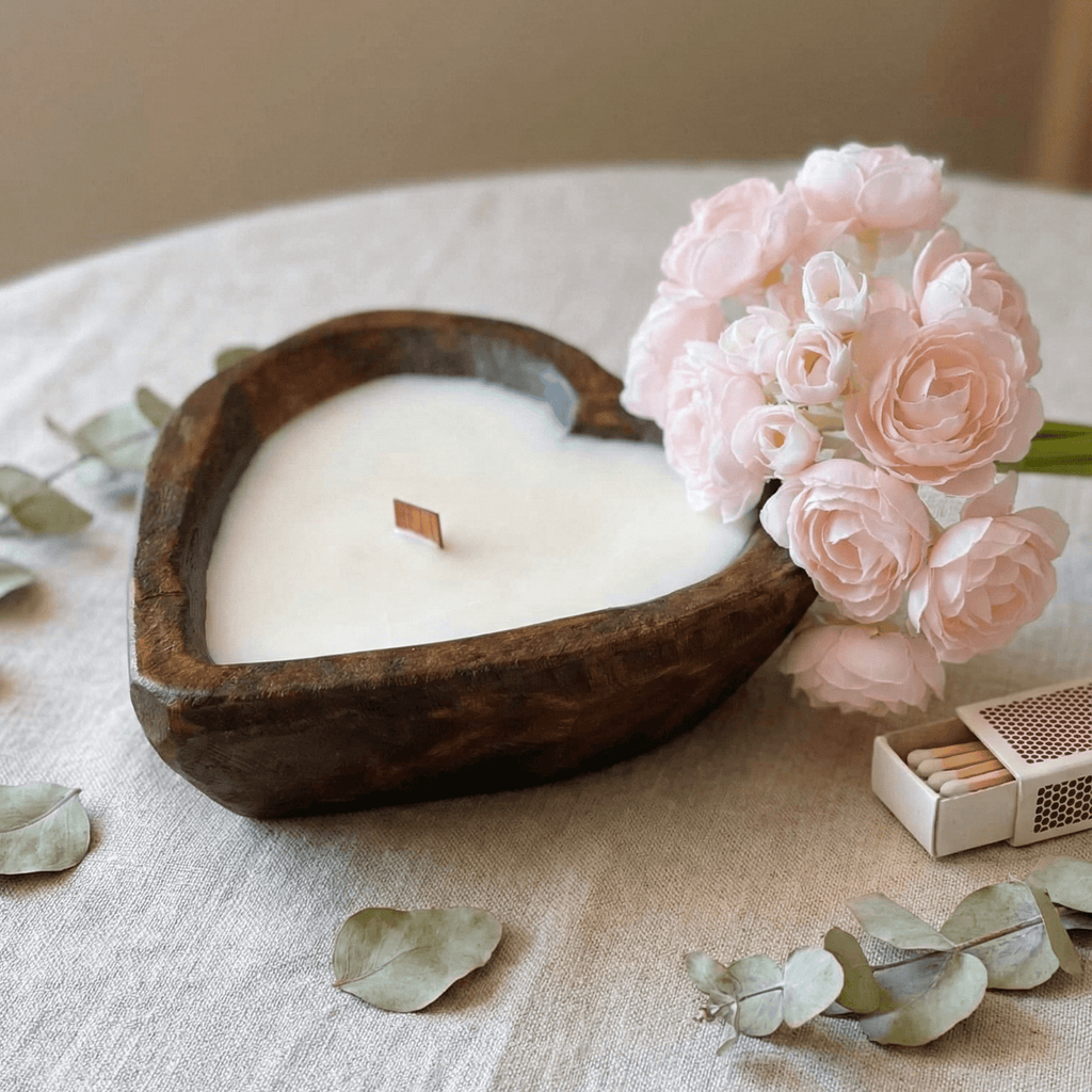 Dough Bowl Candle | Soy Wax Candle | Heart Bowl Candle - Che Cose Belle