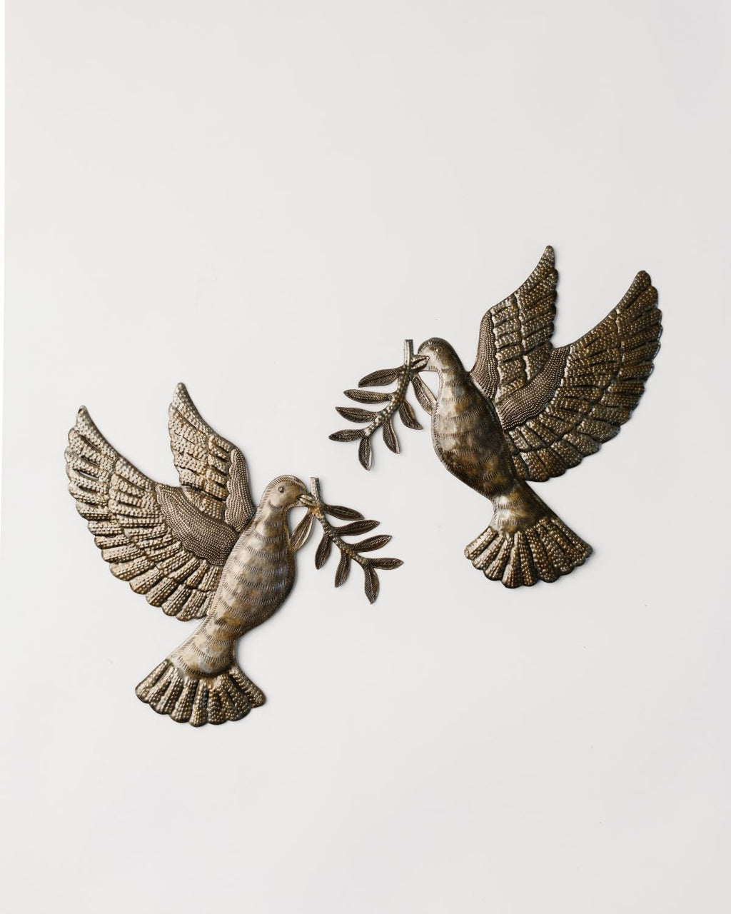 Dove with Olive Branch Metal Art Set - Che Cose Belle