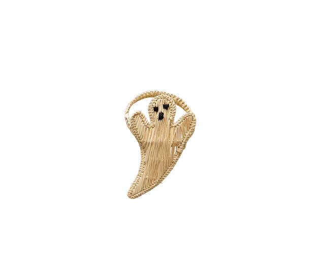 Handmade Rattan Ghost Napkin Ring for Halloween Table Setting, Rustic Fall Decor, Boho Spooky Party Napkin Holder, Natural Wicker Accent