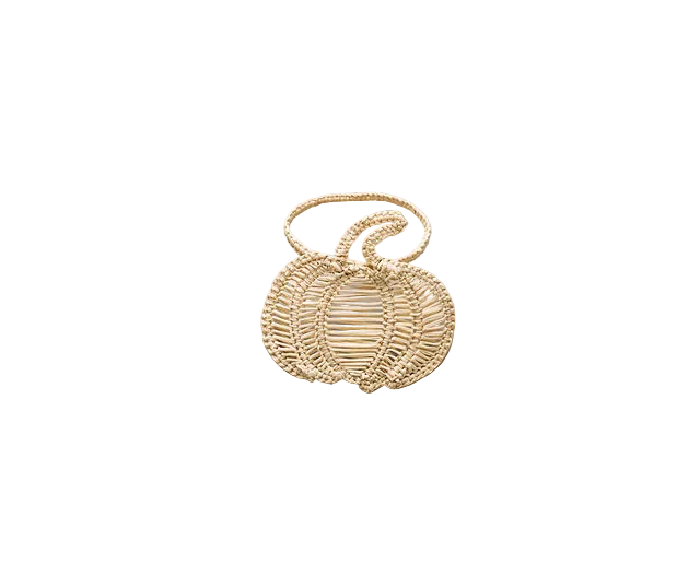 Pumpkin Napkin Ring – Handmade Halloween Table Decor – Black Woven Boho Napkin Holder – Spooky Fall Party Accent – Hostess Gift Idea