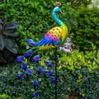 DREAMSOUL Solar Garden Lights Outdoor, Metal Peacock Decor Solar Lights Garden Stakes with Led String Lights, Waterproof Crackle Glass Ball Landscape Path Light for Lawn Patio - Che Cose Belle