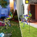 DREAMSOUL Solar Garden Lights Outdoor, Metal Peacock Decor Solar Lights Garden Stakes with Led String Lights, Waterproof Crackle Glass Ball Landscape Path Light for Lawn Patio - Che Cose Belle