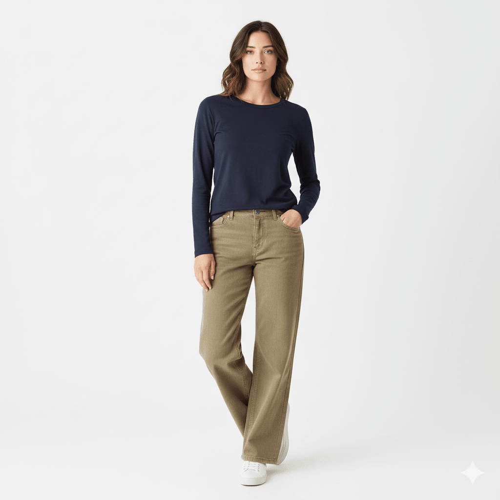 Drew Navy Long Sleeve Crew - Che Cose Belle