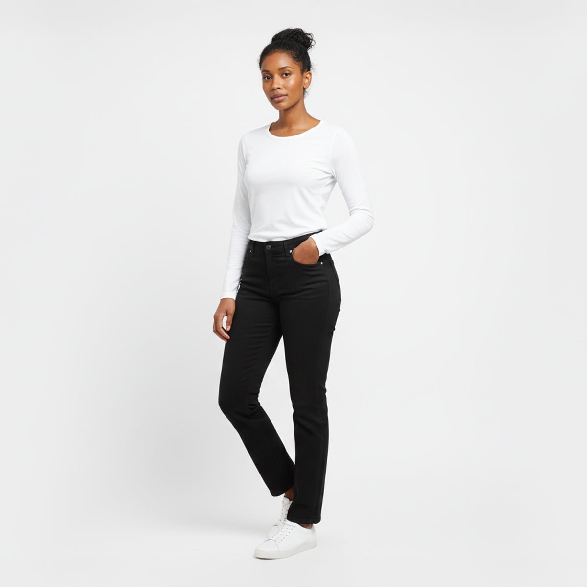 Drew White Long Sleeve Crew - Che Cose Belle