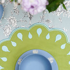 DROPLET GREEN ROUND FABRIC PLACEMAT (Set Of 4) - Che Cose Belle