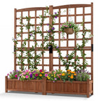 Dual Raised Garden Bed with Trellis and Drainage Holes - Che Cose Belle