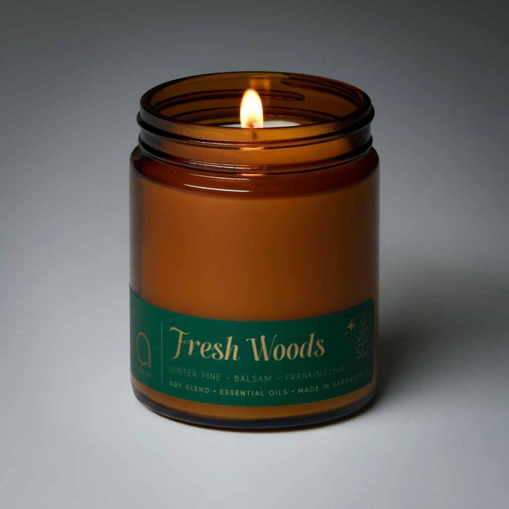 Fresh Woods Holiday Soy Blend Candle — Christmas Tree, Pine & Balsam