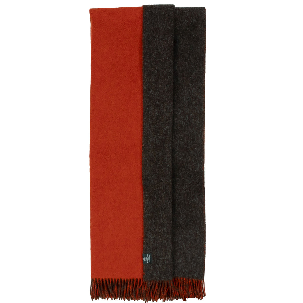 Highland Tweeds Reversible Double Cloth Throw - Orange/Brown