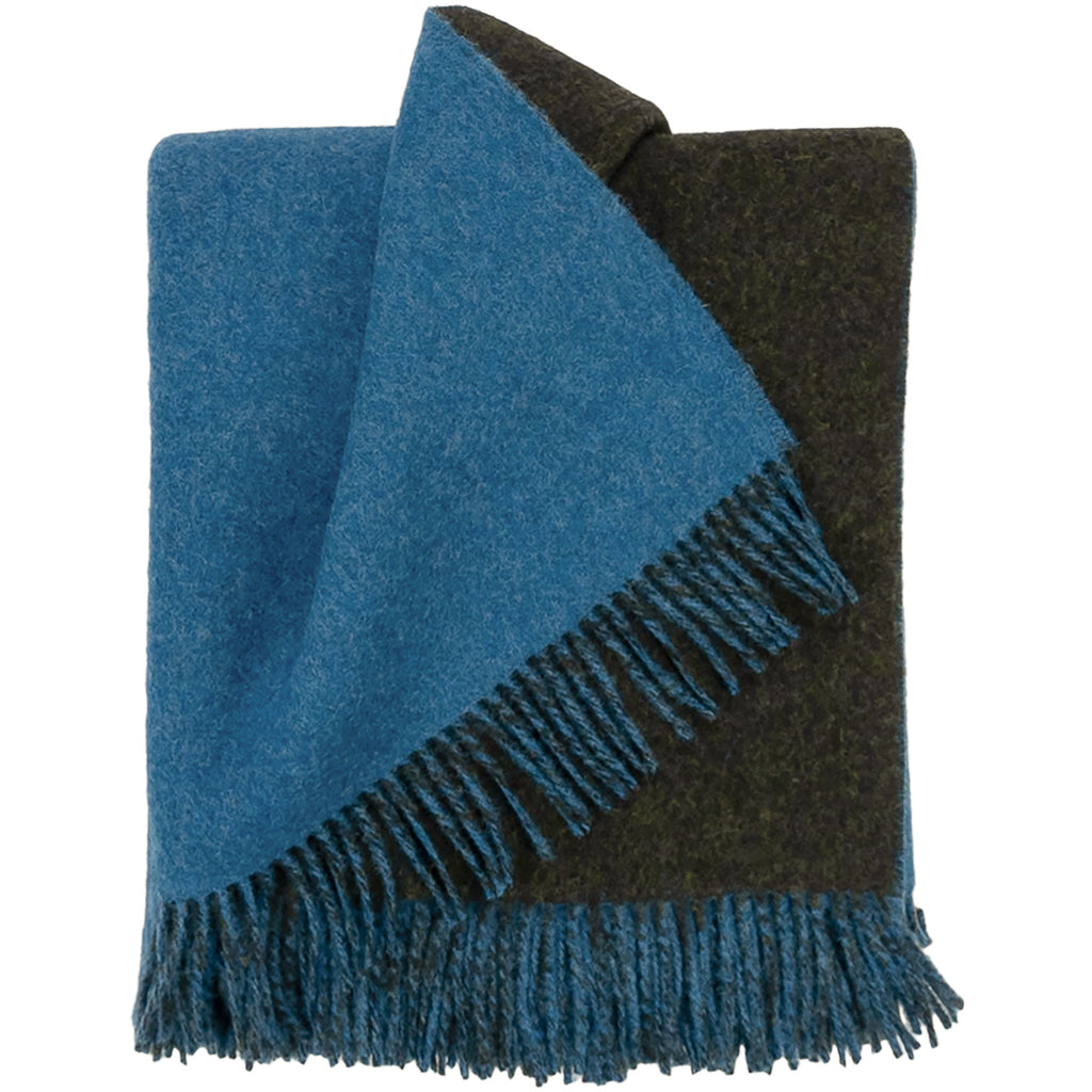 Highland Tweeds Reversible Double Cloth Throw - Sea/Green