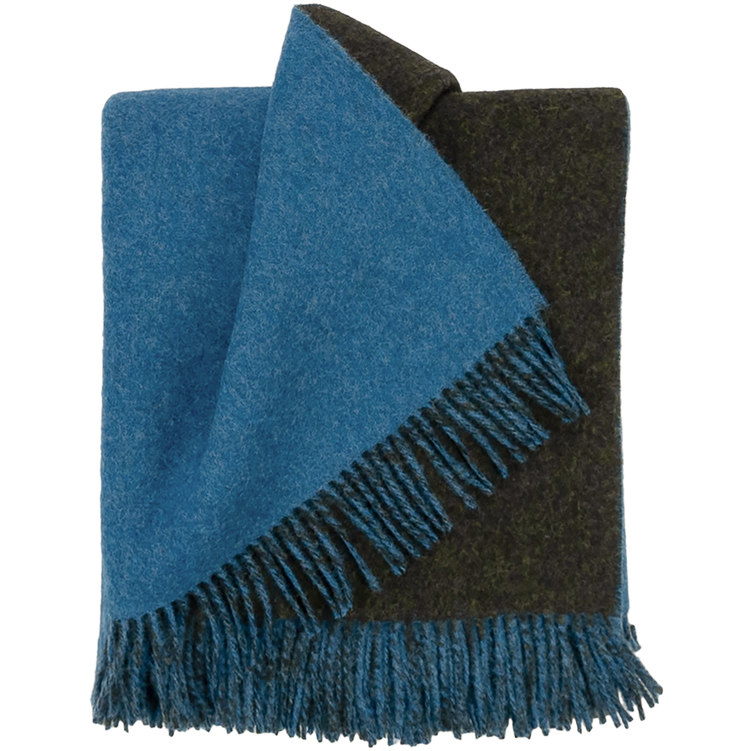 Highland Tweeds Reversible Double Cloth Throw - Sea/Green