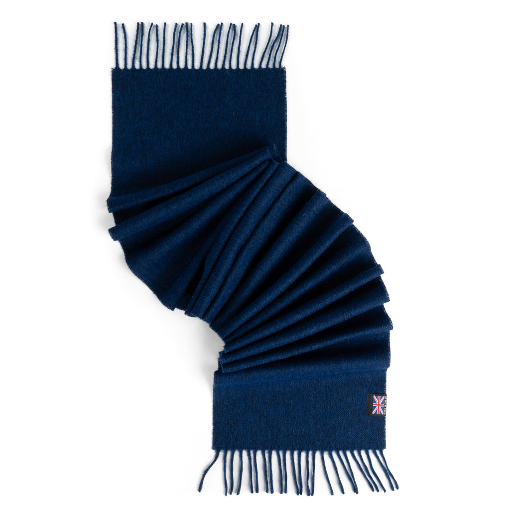 Prince of Scots Fringed Merino Wool Scarf - Royal