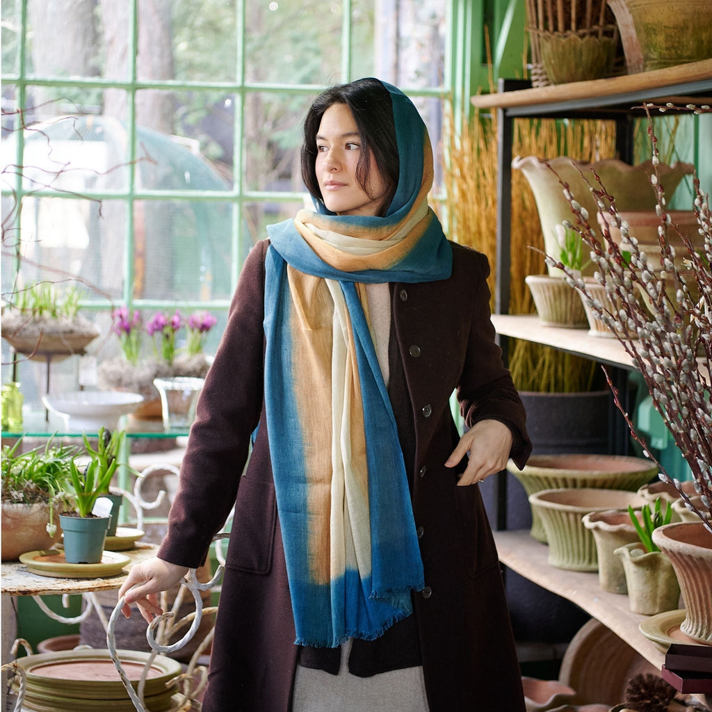 Oceana Beige Soft Linen Silk Handloom Scarf