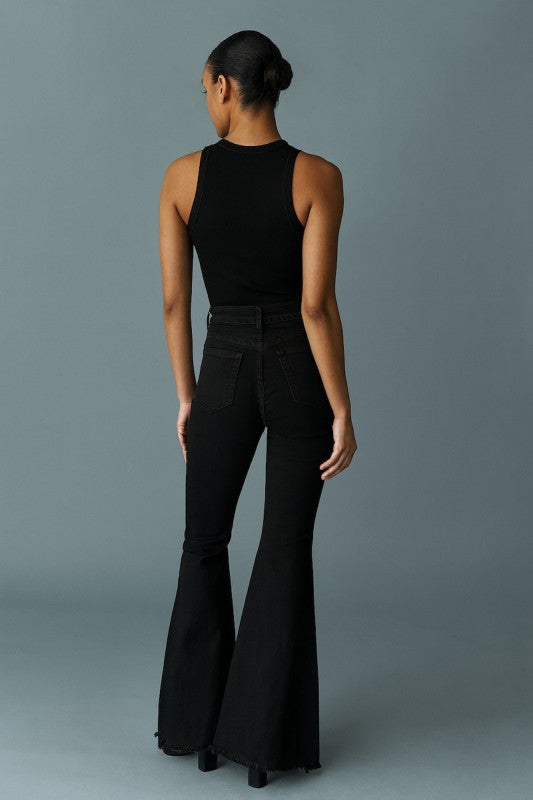 GJG Denim Rodeo Bell Bottom - Black Pink