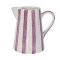 Ceramic Stripe  Pitcher, Purple- 8.25 x 8.25 x 8 Inches