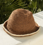 Summer Bucket Hat - Crocheted Brown