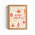 Merry Christmas Retro Ornaments Card-Boxed Set of 8 Cards