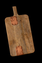 Vintage Inspired Wooden Charcuterie Board with Handmade Copper Details