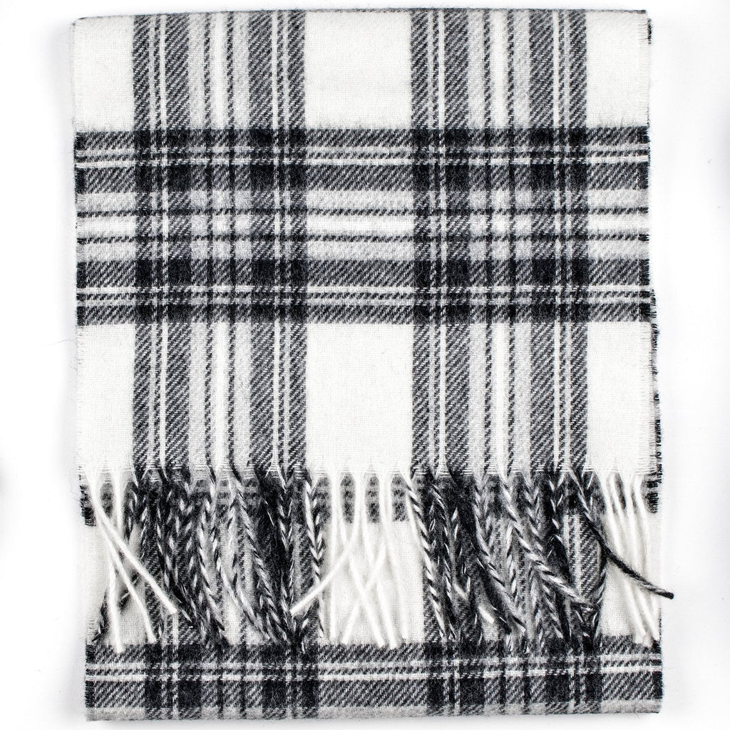 Merino Lambswool Tartan Scarf - Dress Grey Stewart