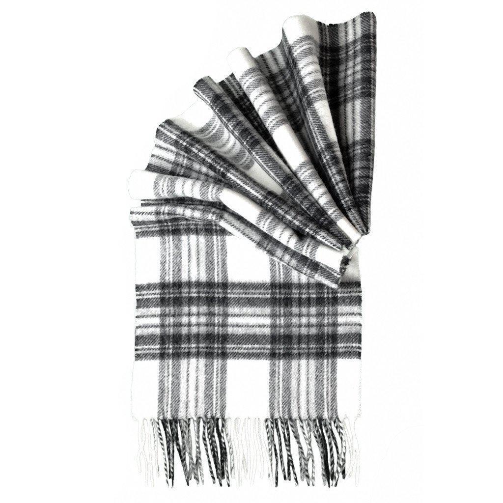 Merino Lambswool Tartan Scarf - Dress Grey Stewart