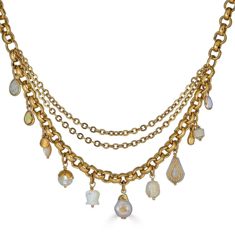 Earthtone Charm Necklace - Che Cose Belle