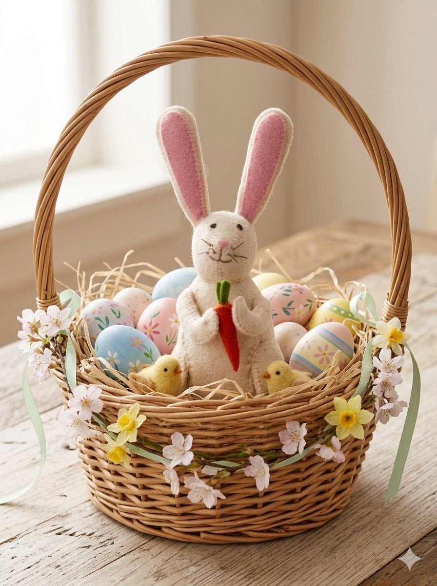 Easter Bunny Hand Felted Wool Arcadia Home - Che Cose Belle