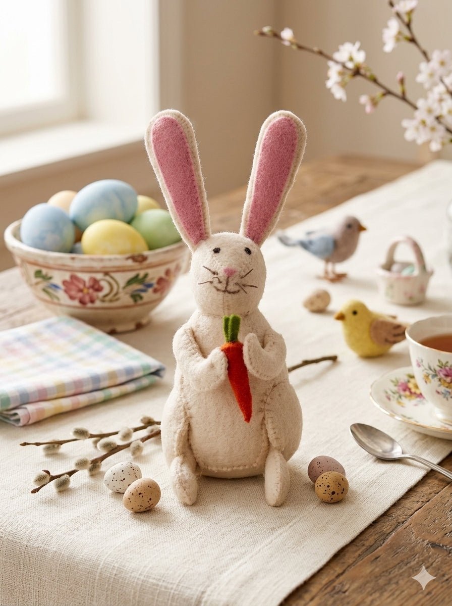 Easter Bunny Hand Felted Wool Arcadia Home - Che Cose Belle