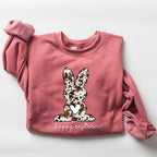 Easter Bunny, Happy Easter Rabbit, Cow Print Sweatshirt - Che Cose Belle