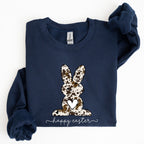 Easter Bunny, Happy Easter Rabbit, Cow Print Sweatshirt - Che Cose Belle