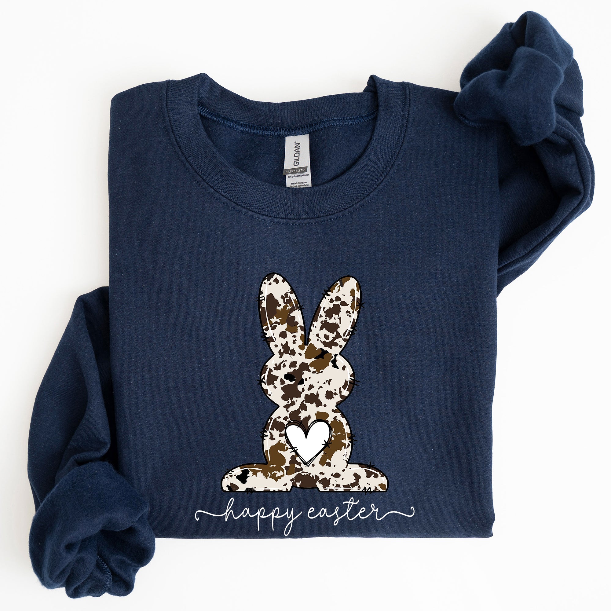 Easter Bunny, Happy Easter Rabbit, Cow Print Sweatshirt - Che Cose Belle