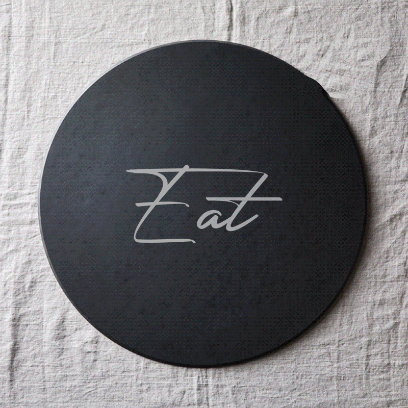 Slate Round 11" Cheese Board Natural Layered Edge Slim 5-6mm