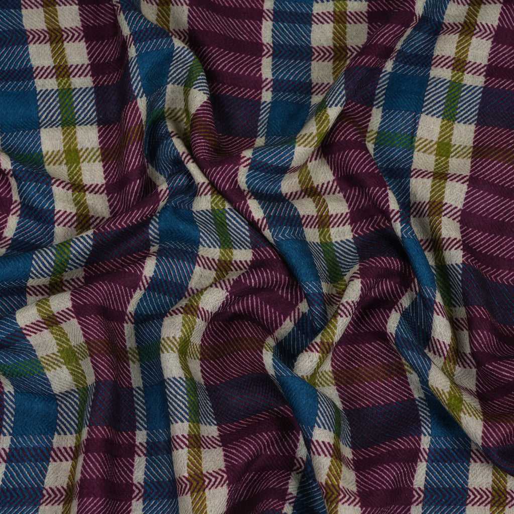 Highland Check Scarf - Cream Wine