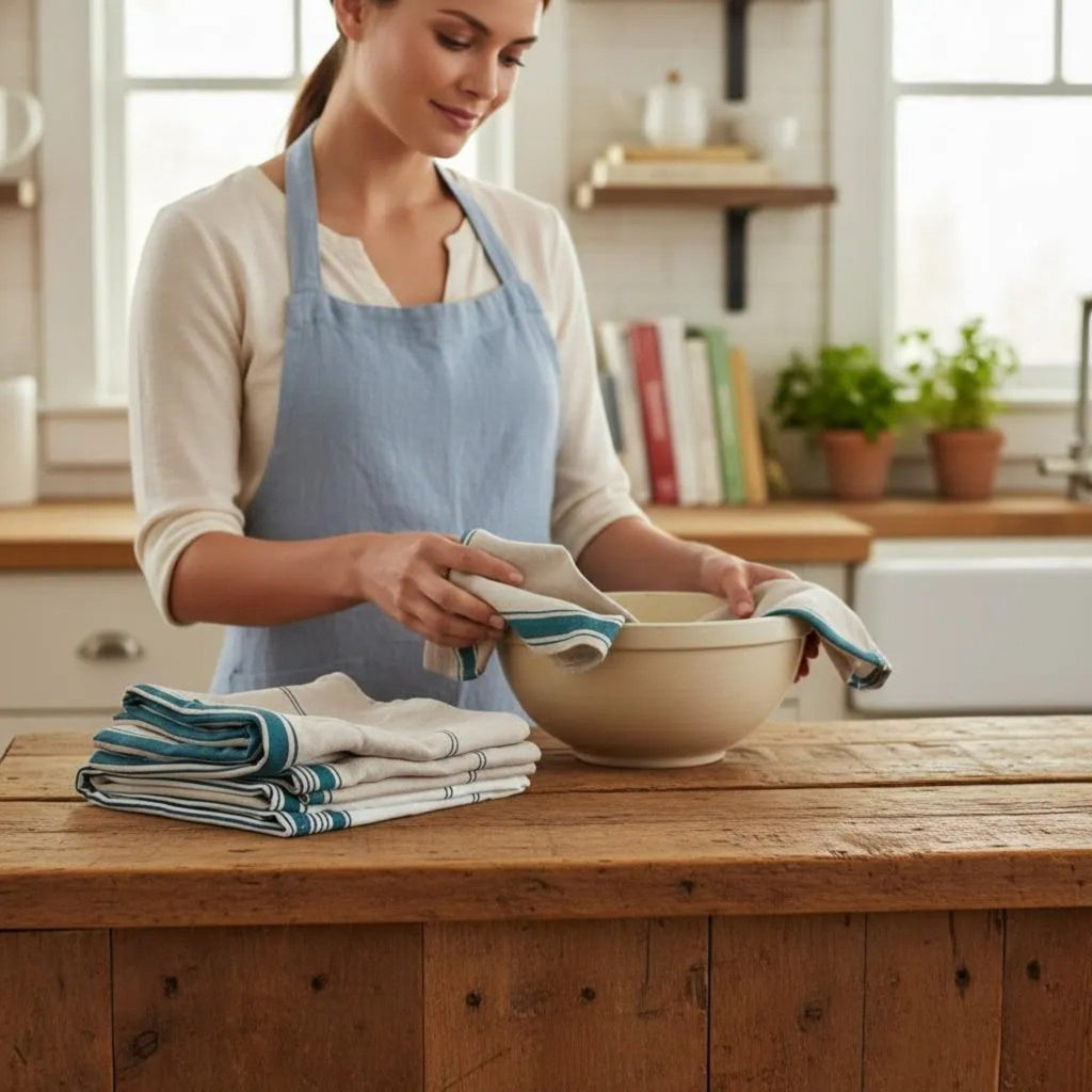 S/2 Handmade French Linen Kitchen Towels