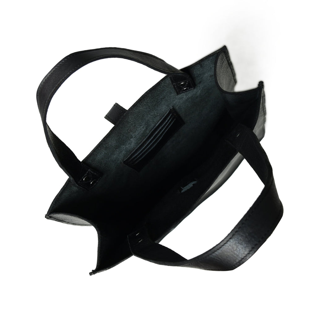 Ebony Elegance Leather Tote - Che Cose Belle