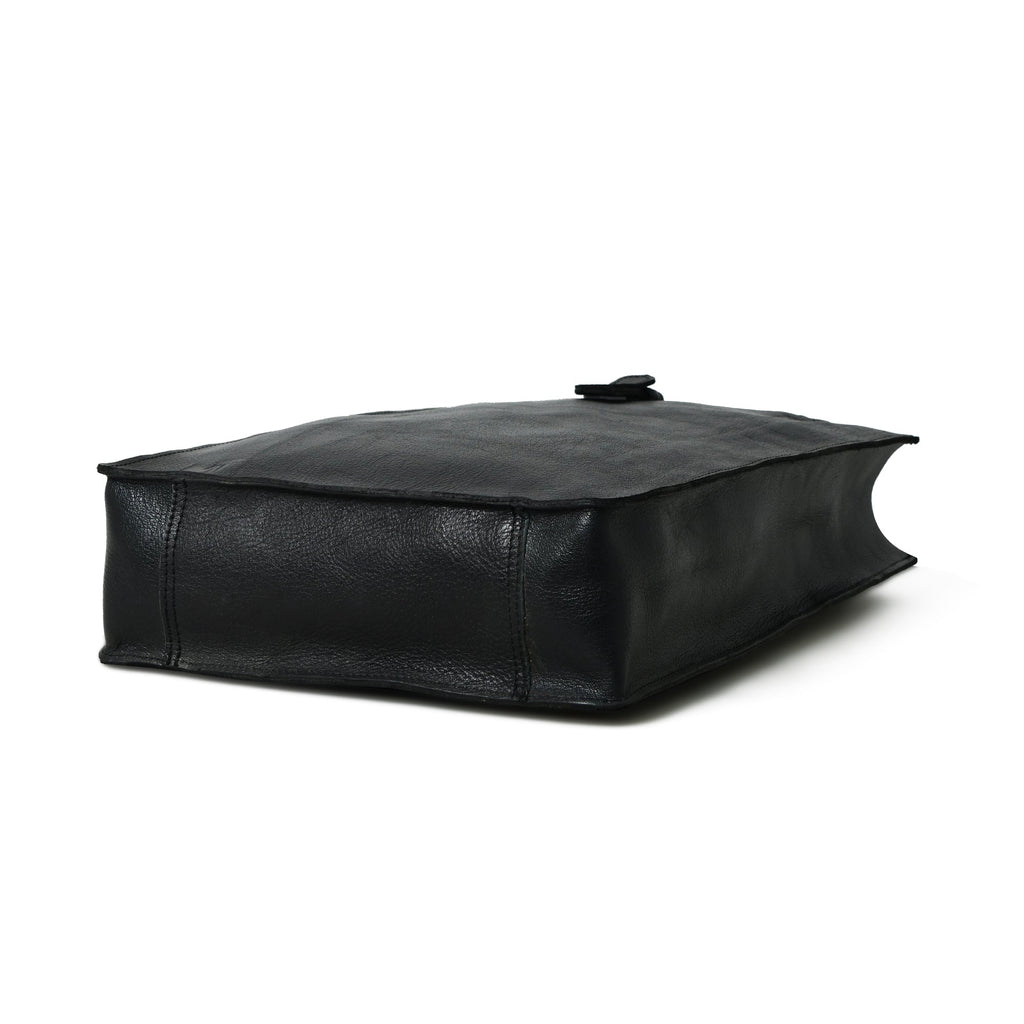 Ebony Elegance Leather Tote - Che Cose Belle
