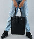 Ebony Elegance Leather Tote - Che Cose Belle