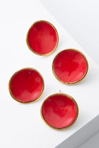 Mini Halo Earrings, Paprika