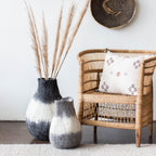 Eclipse Charcoal and Ivory Wool Gourd Basket - Che Cose Belle