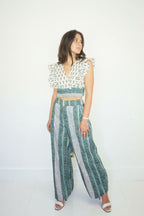 Edison Pant in Mystic Blue Stripe - Che Cose Belle