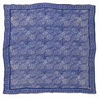 Large 39" Hand Dyed Batik Bandana - Soft Lightweight Cotton, Blue Stone
