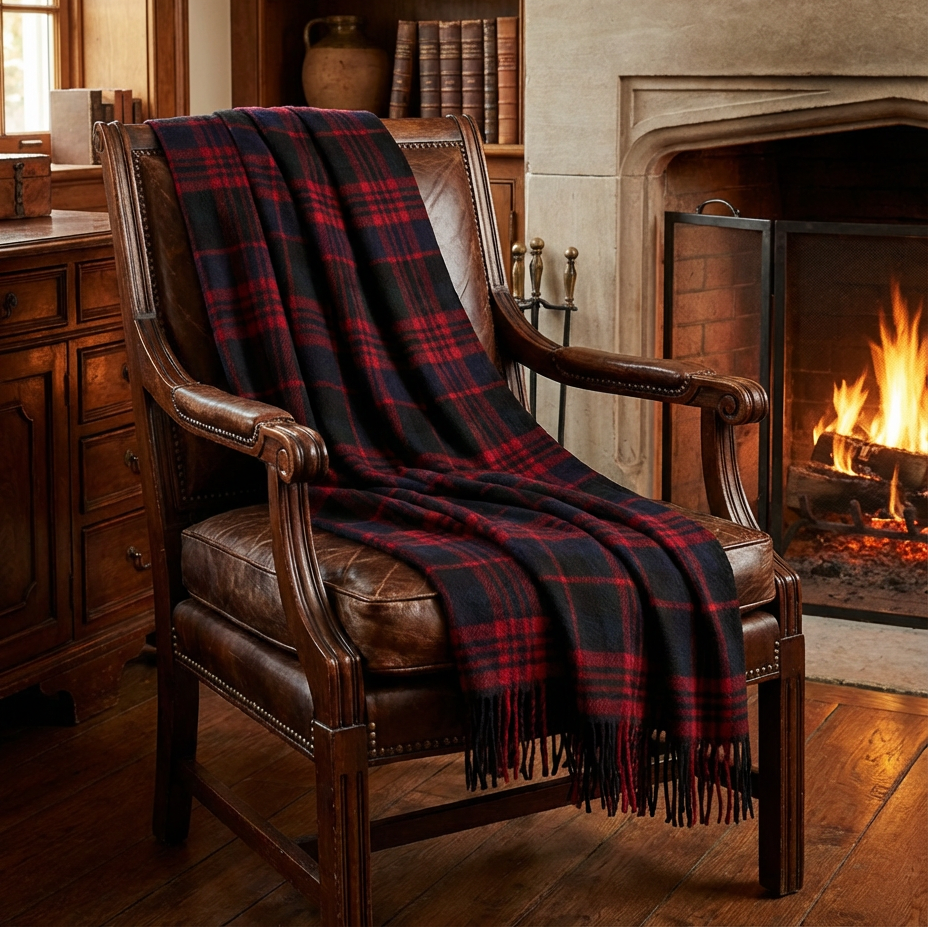 Highland Tartan Tweed Merino Wool Throw - Macdonald