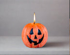 Happy Pumpkin Painted Candle