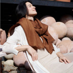 Coco Brown Hand Woven Linen Silk Blend Scarf