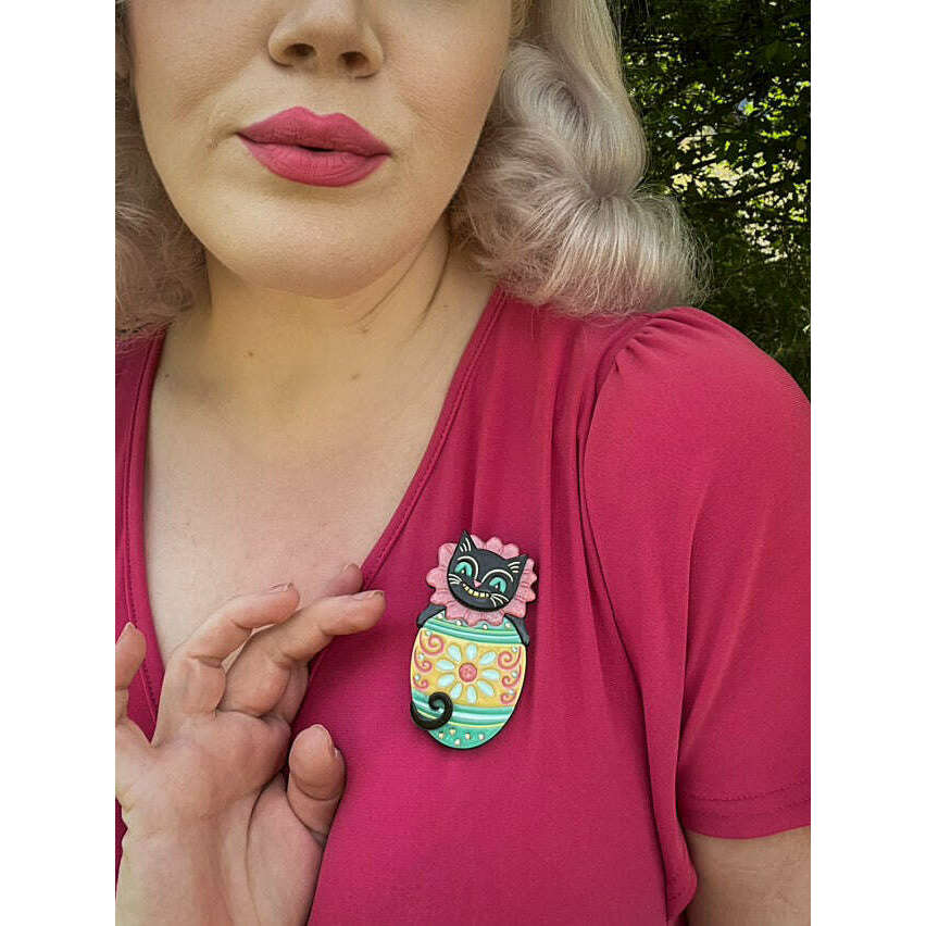 Eggcellent Easter Cat Brooch by Johanna Parker x Lipstick & Chrome - Che Cose Belle