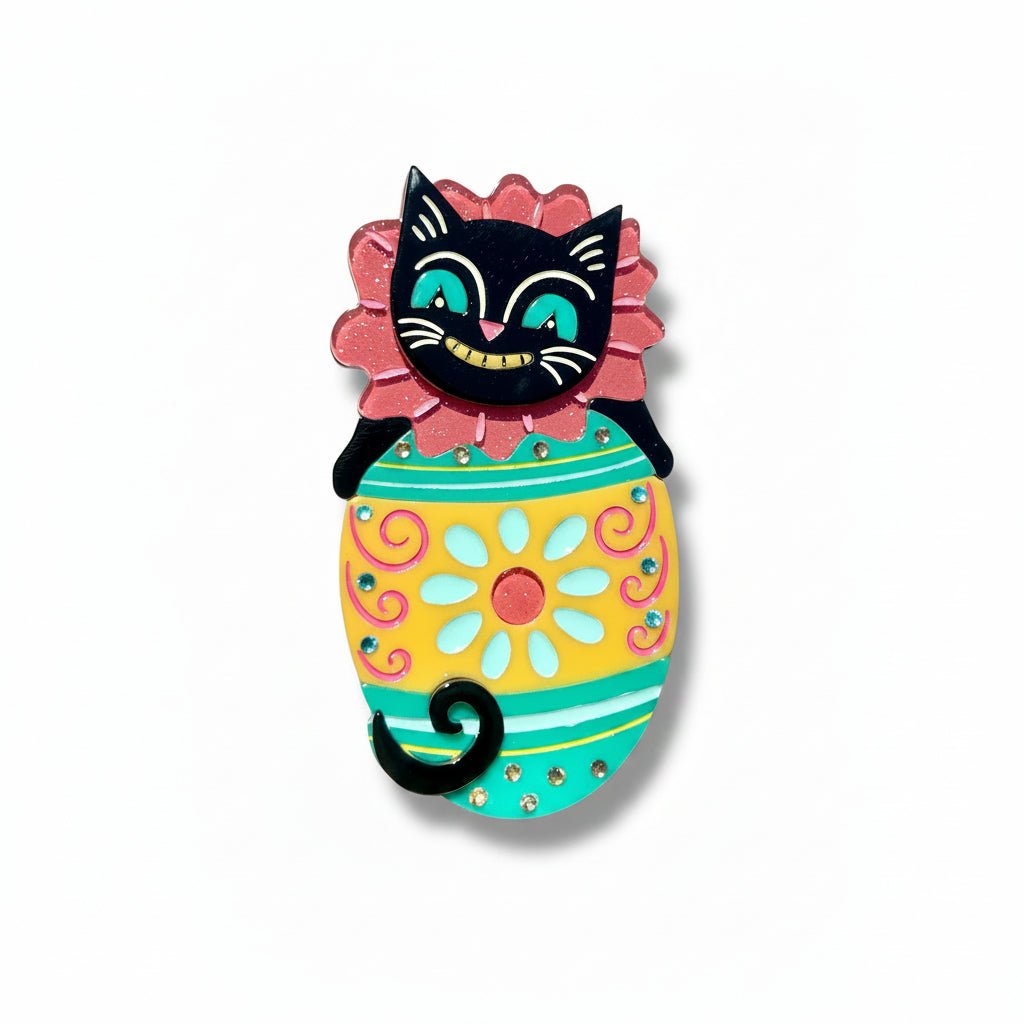 Eggcellent Easter Cat Brooch by Johanna Parker x Lipstick & Chrome - Che Cose Belle