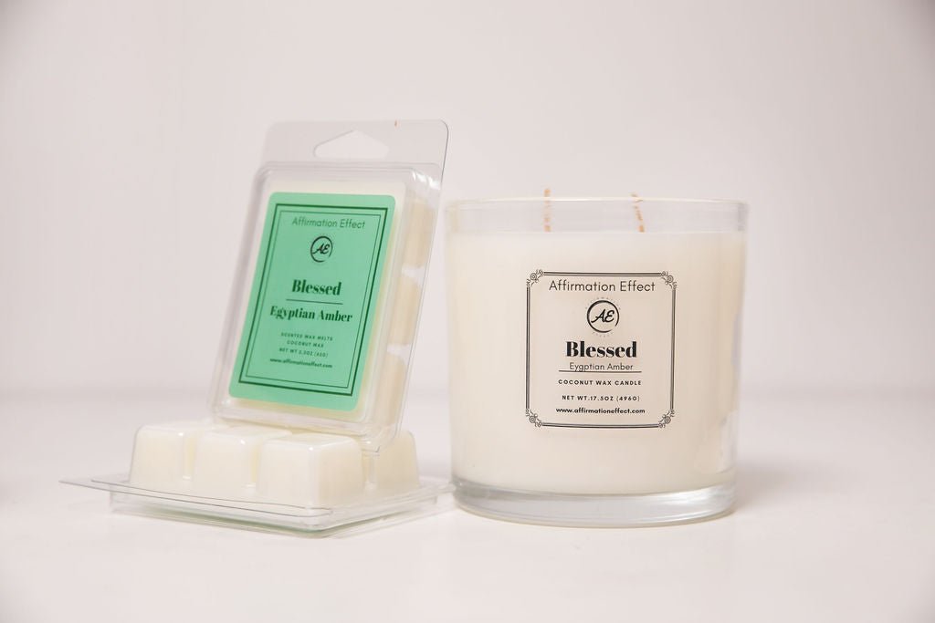 Egyptian Amber "Blessed" Affirmation Candle - 17.5 oz - Che Cose Belle