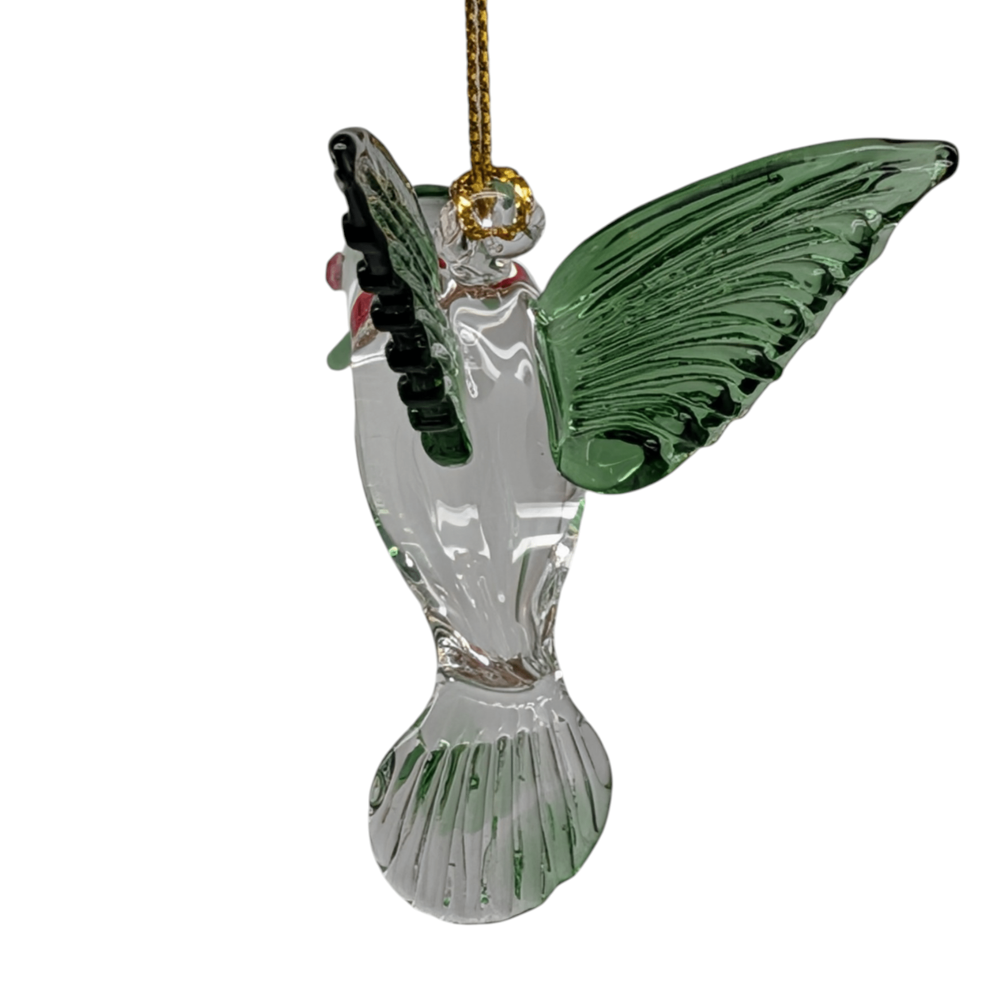 Egyptian Glass Hummingbird Ornament - Green with Green Beak - Che Cose Belle