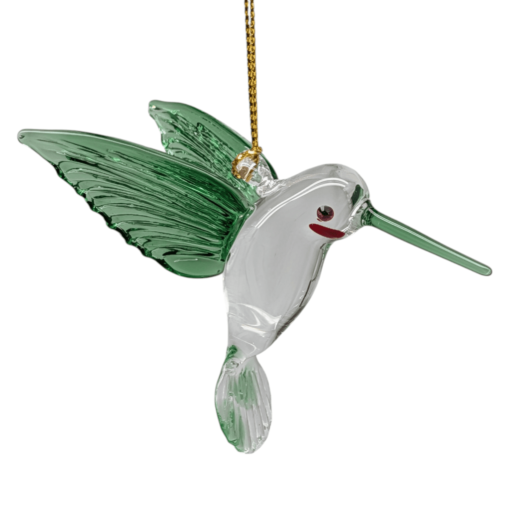 Egyptian Glass Hummingbird Ornament - Green with Green Beak - Che Cose Belle