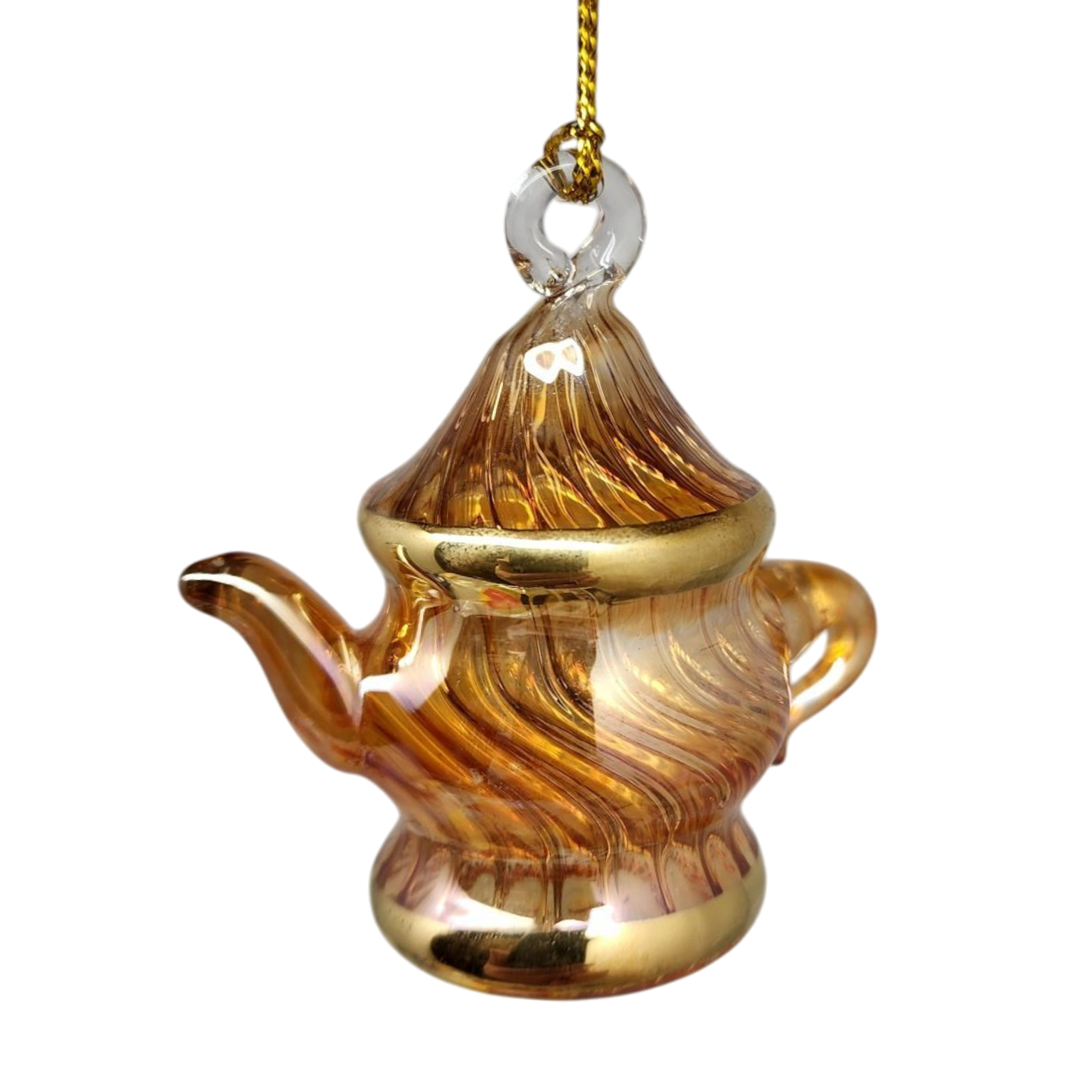 Egyptian Glass Teapot Ornaments - Spiral Gold - Che Cose Belle